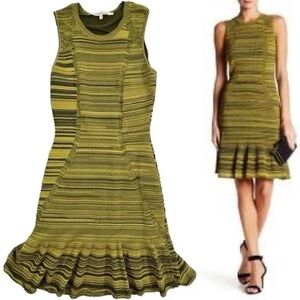 RACHEL Rachel Roy Sleeveless Green Space Dye Knit Dress S